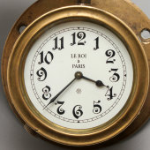 Настенные каютные часы Le roi a Paris, латунь, стекло, Франция, кон. 19 в.