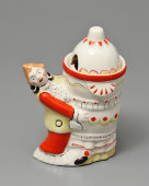 Горчичница «Клоун» из сервиза «Клоунада», скульптор Орлов С. М., ДФЗ Вербилки, СССР, 1940-50 гг.