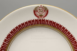 Тарелка пирожковая из Кремлевского сервиза, ЛФЗ, 1950-60 гг.