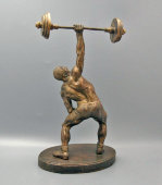 Скульптура «Штангист», скульптор Манизер М. Г., бронза, 1930-е 