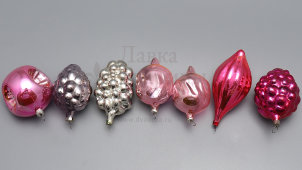 Комплект ёлочных украшений «Игрушки Деда Мороза», стекло, советский винтаж, 1970-80 гг.