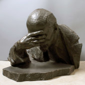 Советская скульптура-бюст большого размера «В. И. Ленин», скульптор Е. В. Вучетич, тонированный гипс