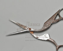 Винтажные ножницы для рукоделия, вышивания «Цапля», сталь, Франция, 1960-е