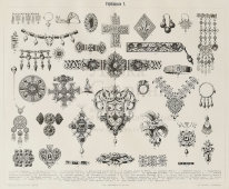 Старинная гравюра «Украшения древнего мира», Большая энциклопедия, Россия, к. 19, н. 20 вв.