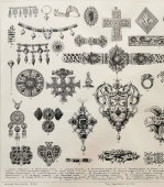 Старинная гравюра «Украшения древнего мира», Большая энциклопедия, Россия, к. 19, н. 20 вв.