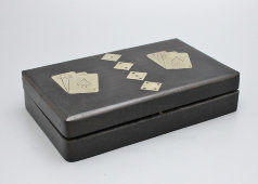 Коробка, шкатулка для двух колод игральных карт, дерево, Европа, 1920-30 гг.
