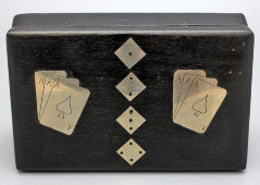 Коробка, шкатулка для двух колод игральных карт, дерево, Европа, 1920-30 гг.