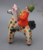 Дымковская игрушка «Всадник», глина, 1950-60 гг.