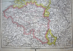 Старинная карта «Бельгия и Нидерланды»