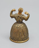 Старинный настольный колокольчик для вызова прислуги в виде мужской фигуры, бронза, Европа, 19 в.