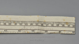 Старинная бумажная измерительная лента, сантиметр, 132 см и 52 дюйма, W. S. Rice, Лондон, Англия для России, нач. 20 в.