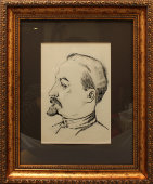 Портрет в профиль «Дзержинский Ф. Э.», паспарту, багет, стекло