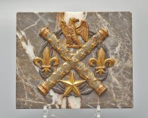 Старинная настольная плакетка «Наполеоновский орёл»​, мрамор, металл, Европа, 19 в.