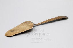 Лопатка для торта с эмалями, советское серебро 875 пр., клеймо ЛФ7, 1950-60 гг.