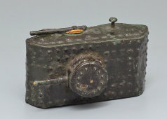 Старинная ёлочная игрушка военного времени «Танк», картон, СССР, 1940-е