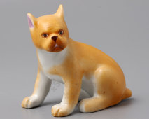 Фарфоровая статуэтка «Собака, щенок бульдога», скульптор Ризнич И. И., анималистика ЛФЗ, СССР
