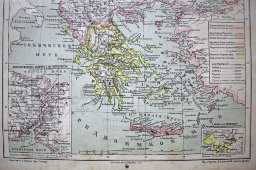 Старинная карта «Государство Балканского полуострова»