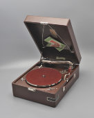 Винтажный патефон-чемоданчик «Дружба», модель ПГ-54, Ленинградский патефонный завод, СССР, 1950-е