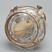 Старинная керосиновая лампа с цветочными медальонами, Франция, горелка Hugo Schneider (Германия), кон. 19, нач. 20 вв.