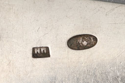 Старинная столовая серебряная ложка, 84 проба, мастерская Павлова Н. П., Москва, 1899-1908 гг. 