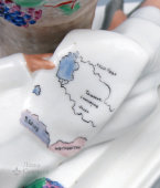 Фарфоровая карандашница «Право на отдых» из письменного прибора «Обсуждение проекта Сталинской конституции в колхозе Узбекистана», фарфор ЛФЗ