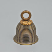 Старинный настольный колокольчик с кольцом для вызова прислуги, бронза, Европа, 19 в.