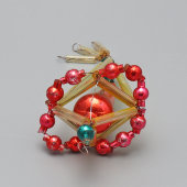 Винтажная подвеска на елку из стекляруса, Завод «Лаборприбор», г. Клин, 1940-60 гг.