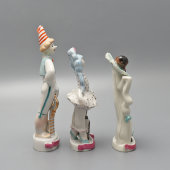 Комплект статуэток по мотивам сказки А. Н. Толстого «Золотой ключик»: Мальвина, Буратино и Пьеро, скульптор Щербина В. И., Киевский ЭКХЗ, 1990-е