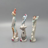 Комплект статуэток по мотивам сказки А. Н. Толстого «Золотой ключик»: Мальвина, Буратино и Пьеро, скульптор Щербина В. И., Киевский ЭКХЗ, 1990-е