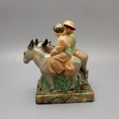 Скульптура «Путники на ослах», Гжельская керамика, СССР, 1960-е