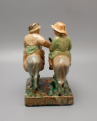 Скульптура «Путники на ослах», Гжельская керамика, СССР, 1960-е