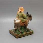 Скульптура «Путники на ослах», Гжельская керамика, СССР, 1960-е