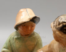 Скульптура «Путники на ослах», Гжельская керамика, СССР, 1960-е