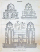 Старинная гравюра «Обсерватория Страсбургского университета», Россия, н. 20 в.