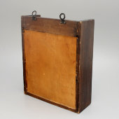 Маленькая подвесная деревянная аптечка в русском стиле «Серенький козлик», Россия, нач. 20 в.