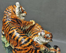 Большая интерьерная скульптура «Тигры», Конаковский фаянс, 1980-90 гг.