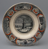 Коллекционная антикварная тарелка «Монумент князя Воронцова»