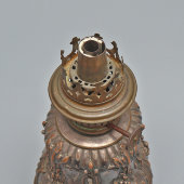 Старинная керосиновая лампа «Цветочный букет», Франция, горелка компании Hugo Schneider (Германия), кон. 19, нач. 20 вв.