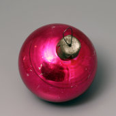 Стеклянная игрушка для новогодней ёлки «Большой шар», СССР, 1980-е