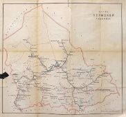Старинная почтово-телеграфная карта Пермской губернии, картографич. зав. П. Ф. Петш, Санкт-Петербург, 1900-е