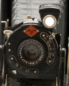 Старинный складной фотоаппарат «Agfa Billy», объектив Anastigmat Jgestar, Германия, 1928-30 гг.