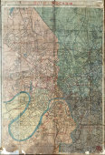 Раннесоветский план города Москвы в раме, СССР, 1920 гг.