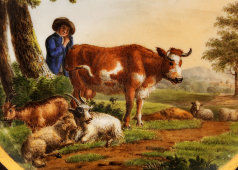 Фарфоровая тарелка «Пастух», Европа, 19 в.