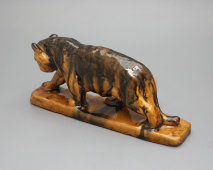 Статуэтка «Тигр идущий», керамика, Гжель, 1950-60 гг.