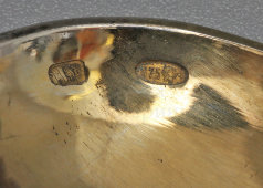 Советская серебряная чайная ложка с цветочным декором, 875 пр., сер. 20 в.