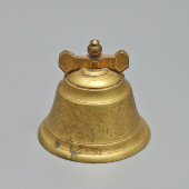 Старинный настольный колокольчик с орнаментом для вызова прислуги, бронза, Европа, 19 в.