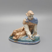 Статуэтка «Иванушка и Царевна-лягушка», скульптор Азарова Л. П., фарфор, Гжель, 1960-66 гг.