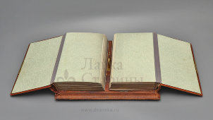 Старинный фотоальбом для гостиной в кожаном переплете и латунным замком, Россия, 19 в. 