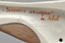 Статуэтка «Весенние мелодии» (В парке на свидании), скульптор Ю. М. Львов, авторская подпись, Первомайский фарфоровый завод (Песочное), 1980-90 гг.