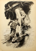 Рисунок-иллюстрация «Подводники», бумага, акварель